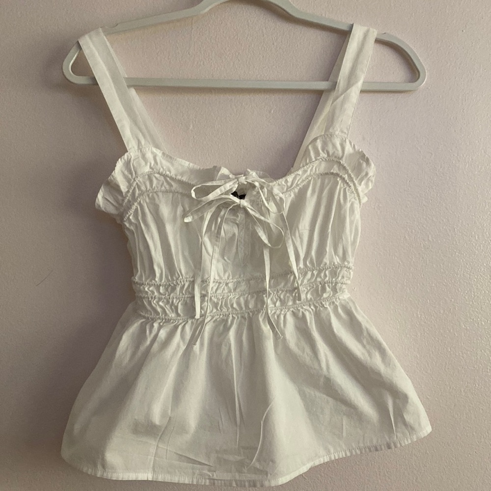 Primark White Peplum Top